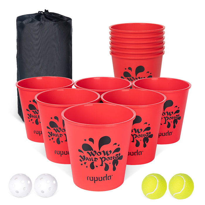 FITULA Yard Pong Giant Pong Game Set Backyard Bucket Toss Game Wayfair